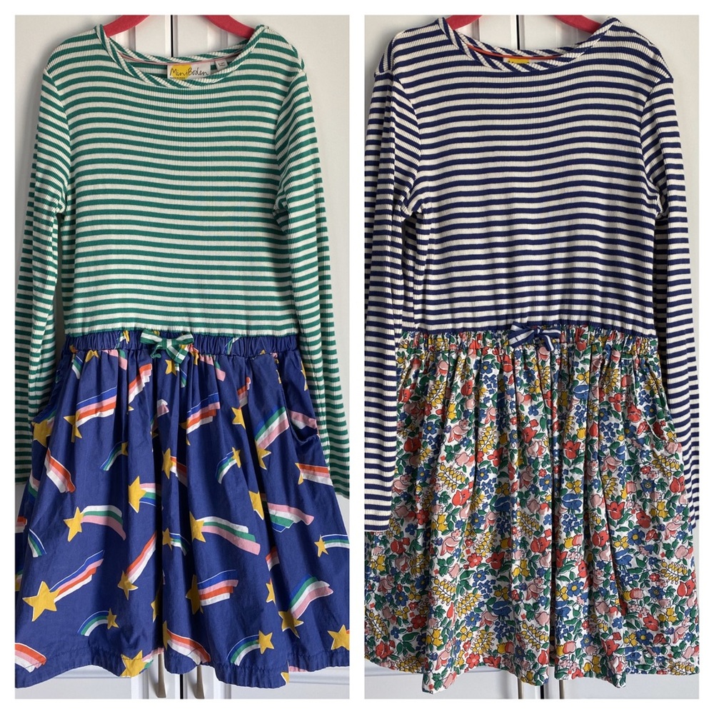 Mini Boden Hotchpotch Tie-Waist Dresses
